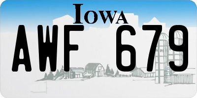IA license plate AWF679