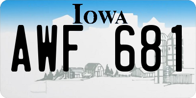 IA license plate AWF681