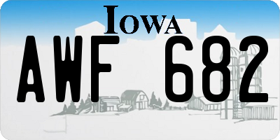 IA license plate AWF682