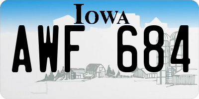 IA license plate AWF684