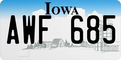 IA license plate AWF685