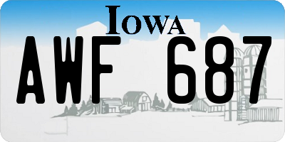 IA license plate AWF687