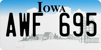 IA license plate AWF695
