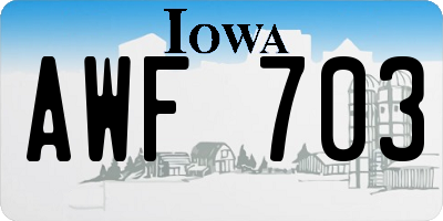 IA license plate AWF703