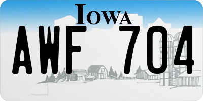 IA license plate AWF704
