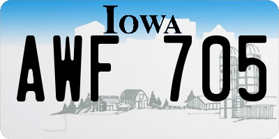 IA license plate AWF705