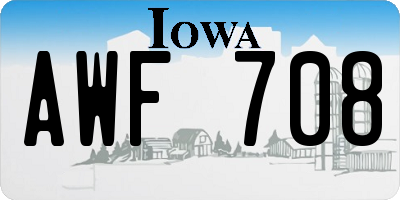IA license plate AWF708
