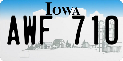IA license plate AWF710