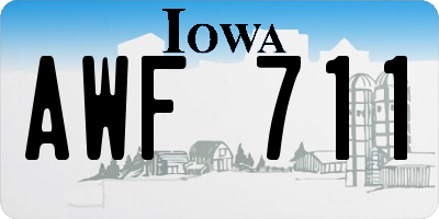 IA license plate AWF711