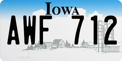 IA license plate AWF712