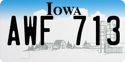 IA license plate AWF713
