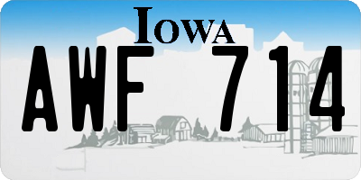 IA license plate AWF714