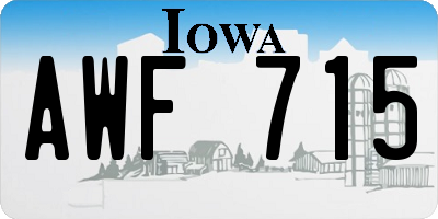 IA license plate AWF715