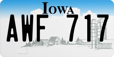 IA license plate AWF717