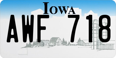 IA license plate AWF718