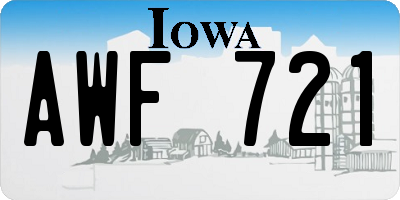 IA license plate AWF721