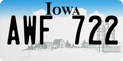 IA license plate AWF722