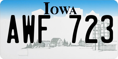 IA license plate AWF723