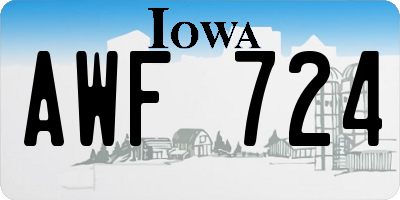 IA license plate AWF724