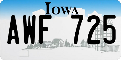 IA license plate AWF725