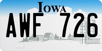 IA license plate AWF726