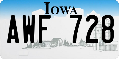 IA license plate AWF728