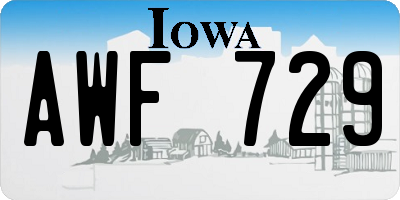 IA license plate AWF729