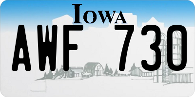 IA license plate AWF730