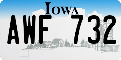 IA license plate AWF732