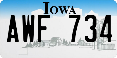 IA license plate AWF734