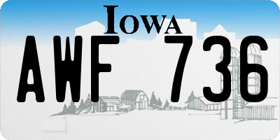 IA license plate AWF736