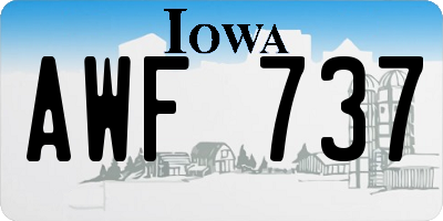 IA license plate AWF737