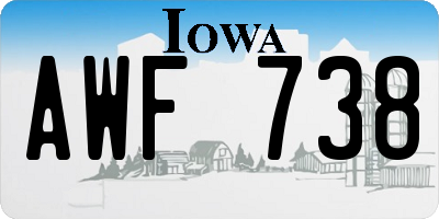 IA license plate AWF738