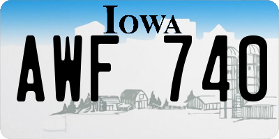 IA license plate AWF740