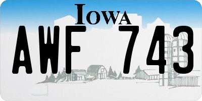 IA license plate AWF743