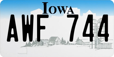 IA license plate AWF744