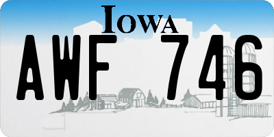 IA license plate AWF746