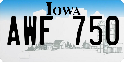 IA license plate AWF750