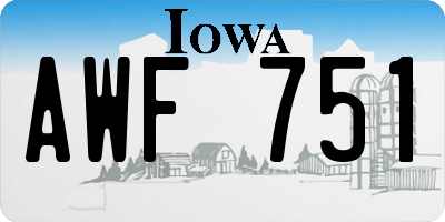 IA license plate AWF751