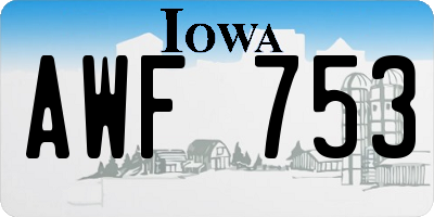 IA license plate AWF753