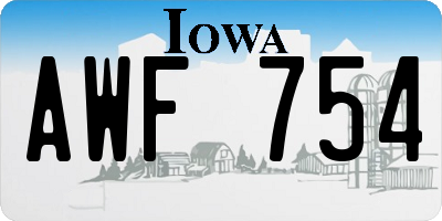 IA license plate AWF754