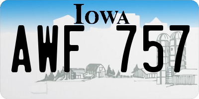 IA license plate AWF757