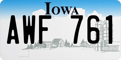 IA license plate AWF761