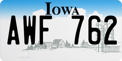 IA license plate AWF762