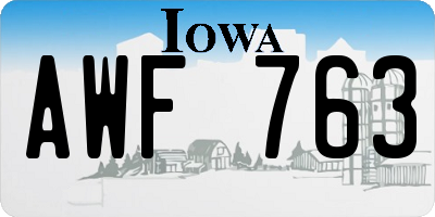 IA license plate AWF763