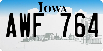 IA license plate AWF764