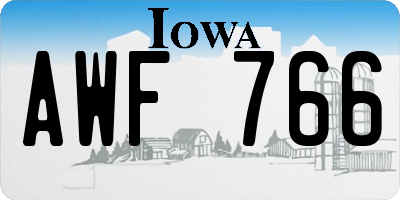 IA license plate AWF766