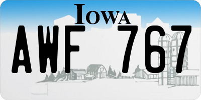 IA license plate AWF767