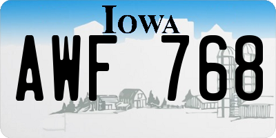 IA license plate AWF768
