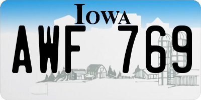 IA license plate AWF769